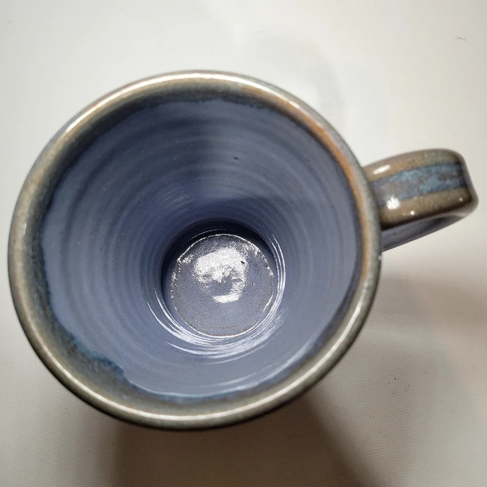 SUNSET HILL STONEWARE Blue Pottery Mug/Coffee cup with Turtle